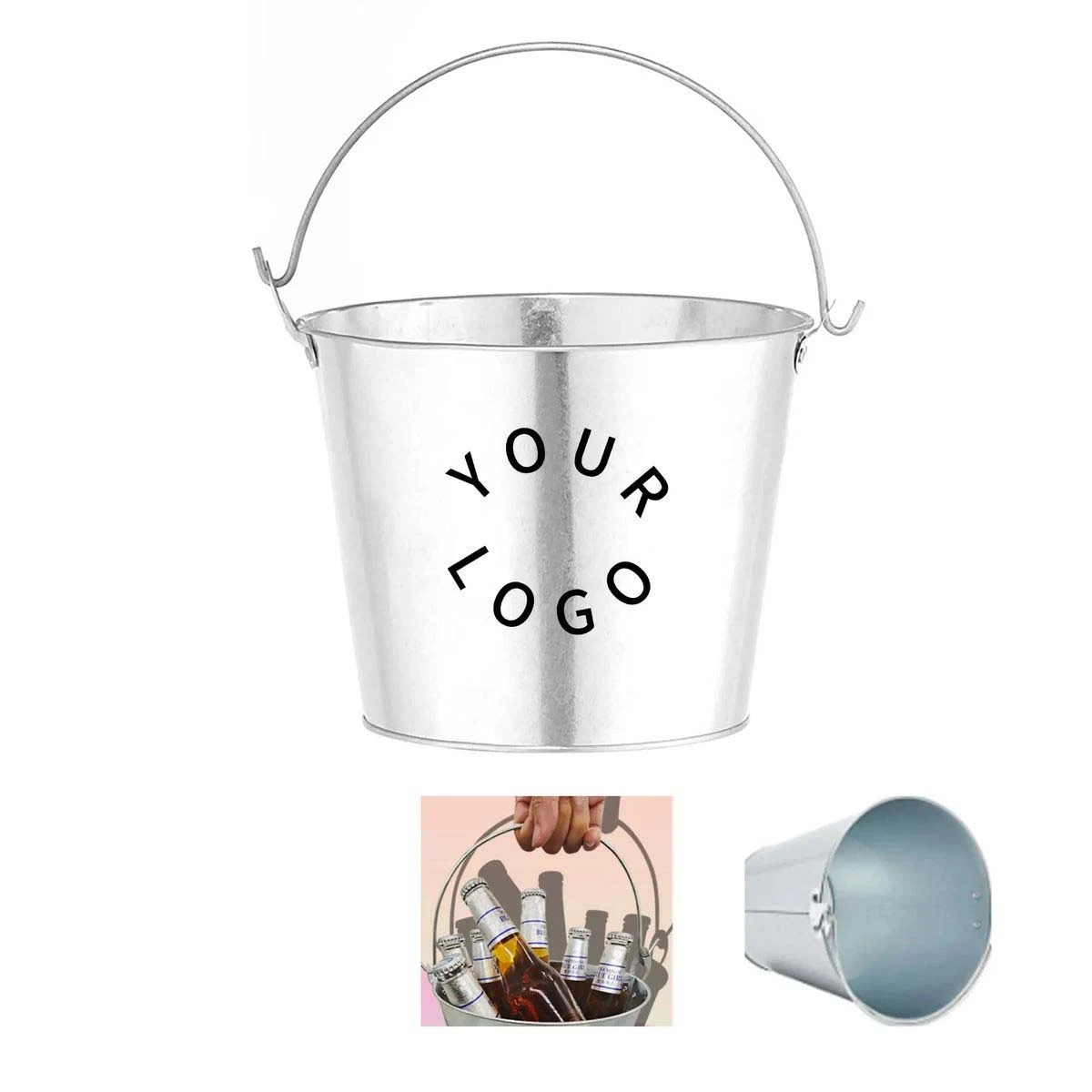 Galvanized Metal Champagne Ice Bucket for Parties 1