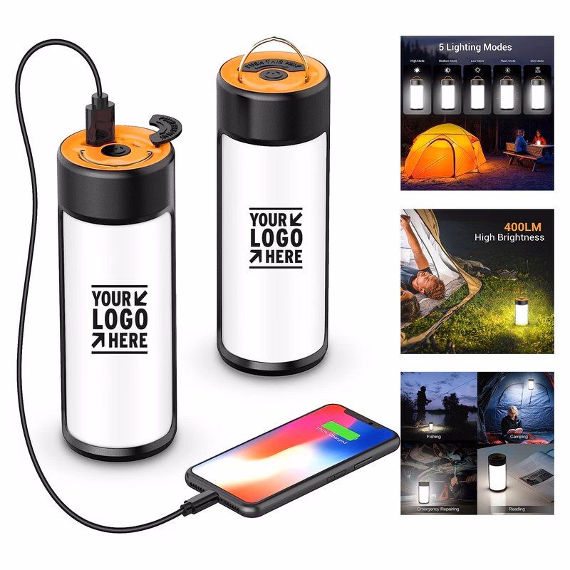 400LM 5 Light Modes Water-Resistant Portable Tent Rechargeable LED Camping Light