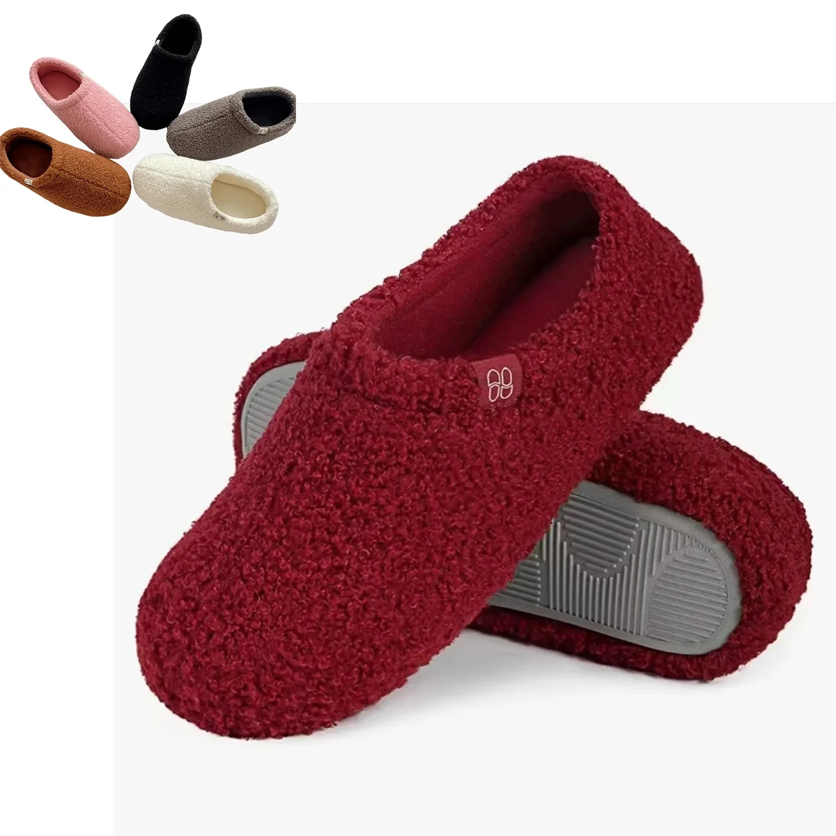 Fuzzy Curly Fur Memory Foam Loafer Slippers 1