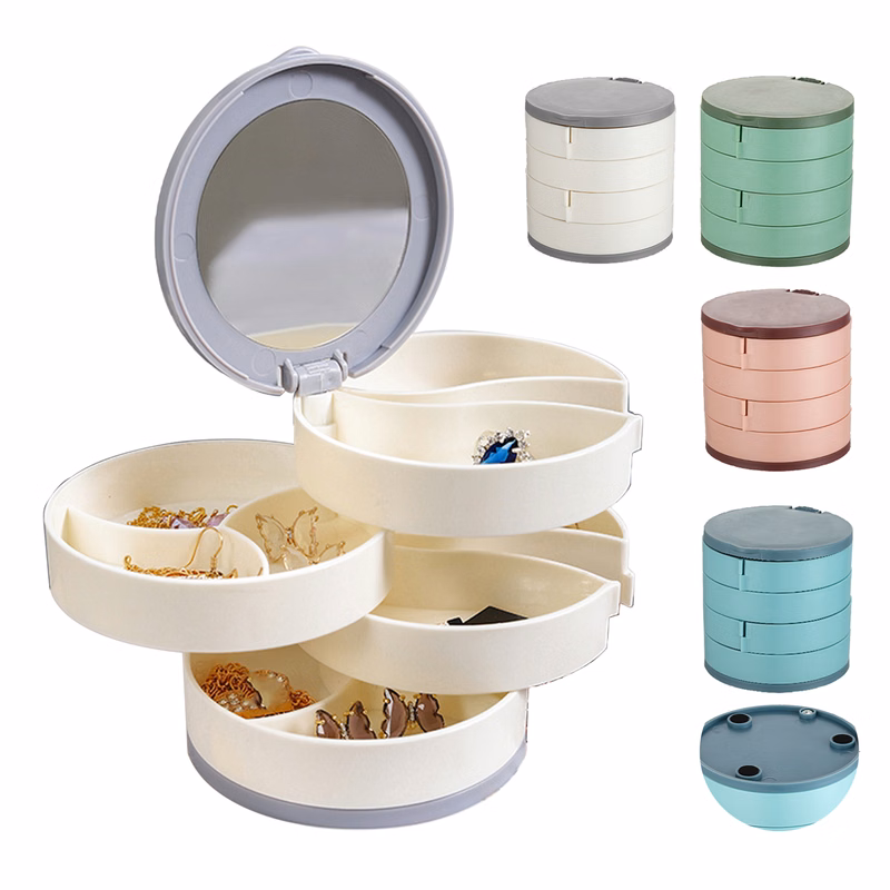 Rotating Jewelry Organizer 4 Layer With Mirror MOQ20