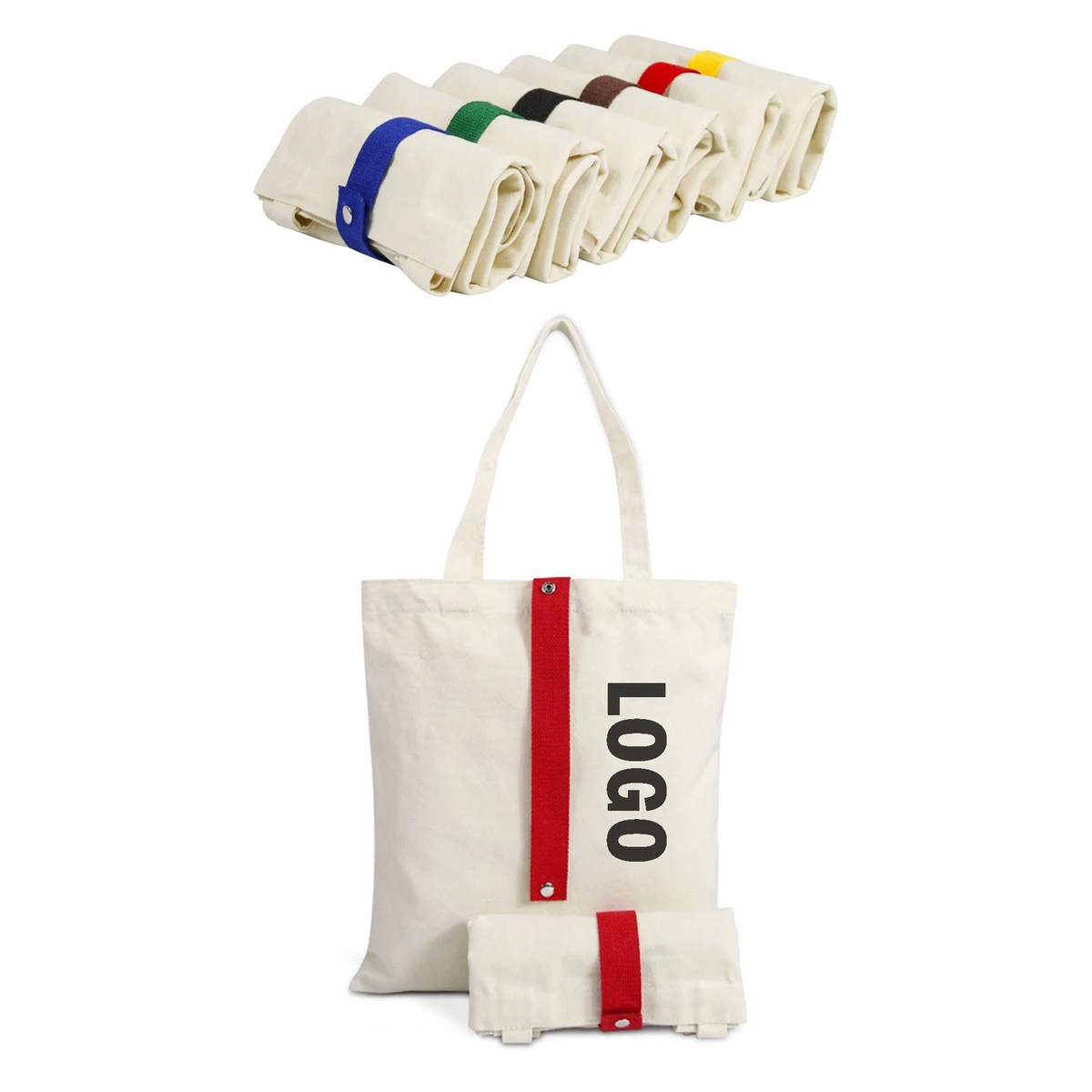 Curlable and Foldable Canvas Bag, Shopping Bag, custom tote bag with logo imprint 1