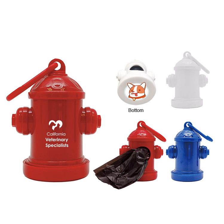 Fire Hydrant Pet Waste Bag Dispenser w/Hook
