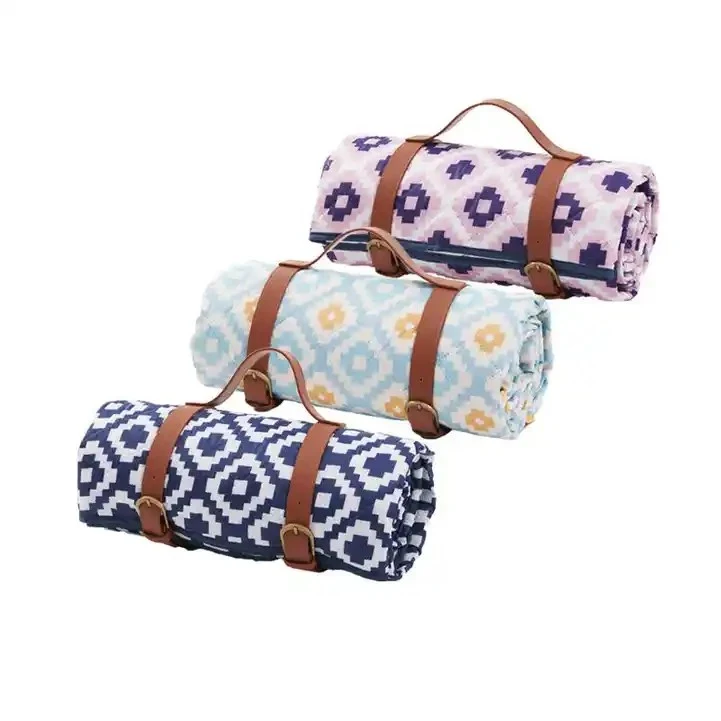 Warm Cotton Padded Bohemian Camping Picnic Blanket 1