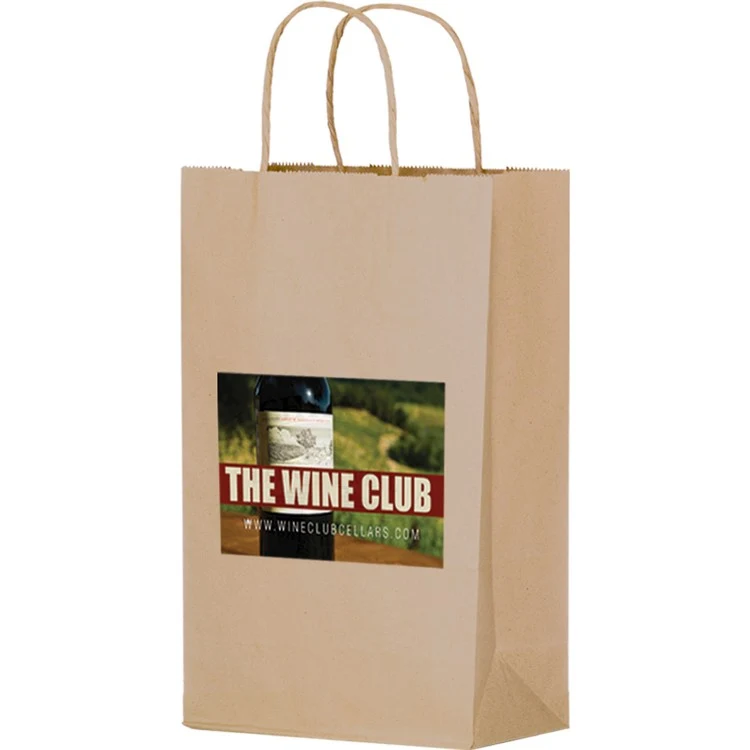 Natural Kraft Paper Shopping Bag - Wine Bag 1
