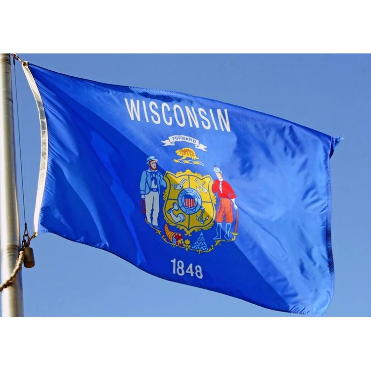 Wisconsin State Flag - 5' x 8' - Polyester 1