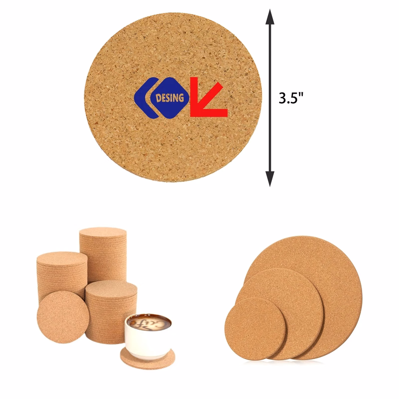 MOQ 50 PCS Round Corkwood Coaster