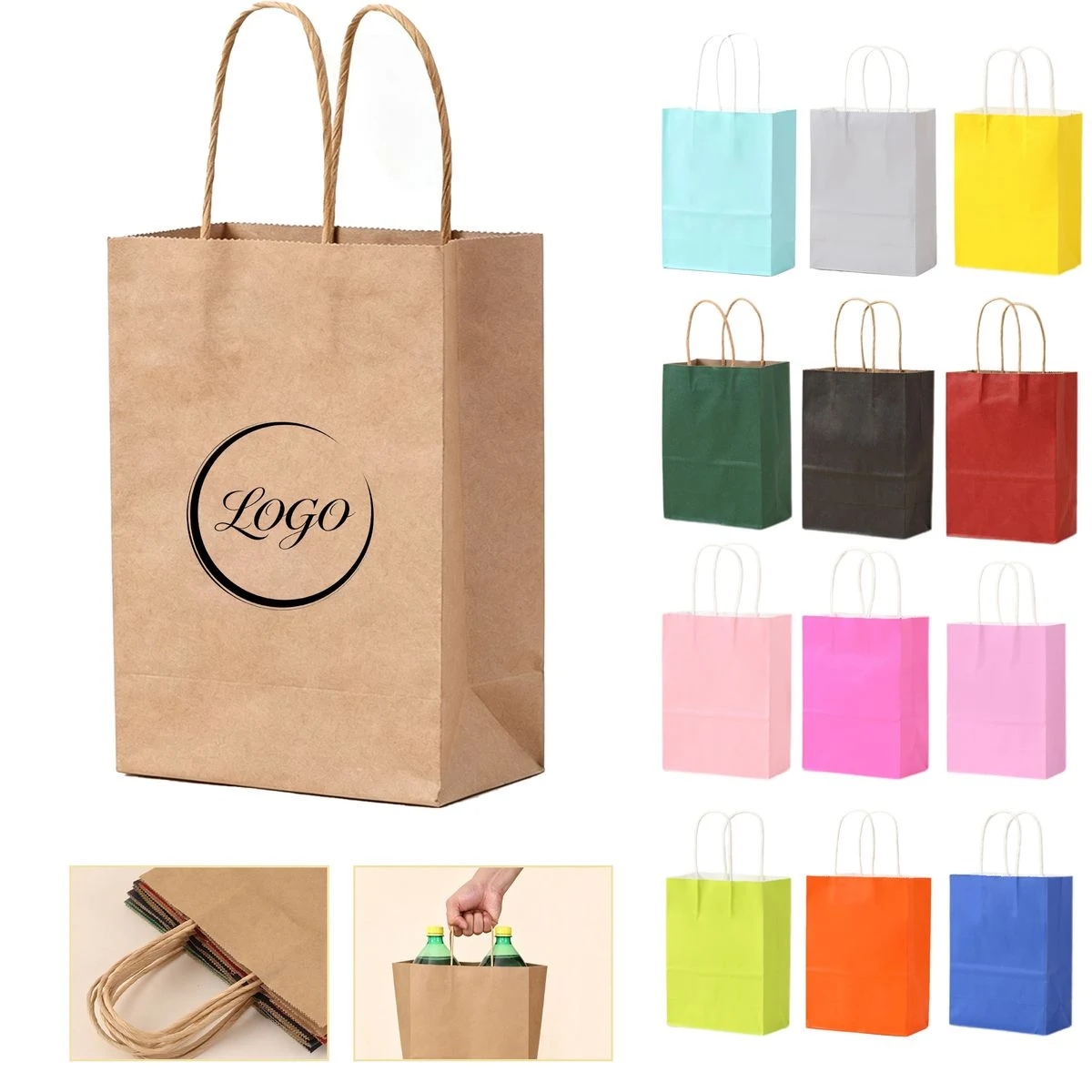 Multi-Color Kraft Paper Handbag 1