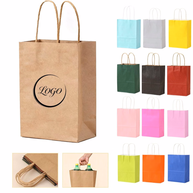 Multi-Color Kraft Paper Handbag