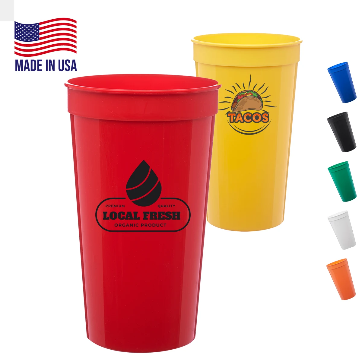 32 oz. USA Made Large Stadium Cup w/ Custom Imprint 1