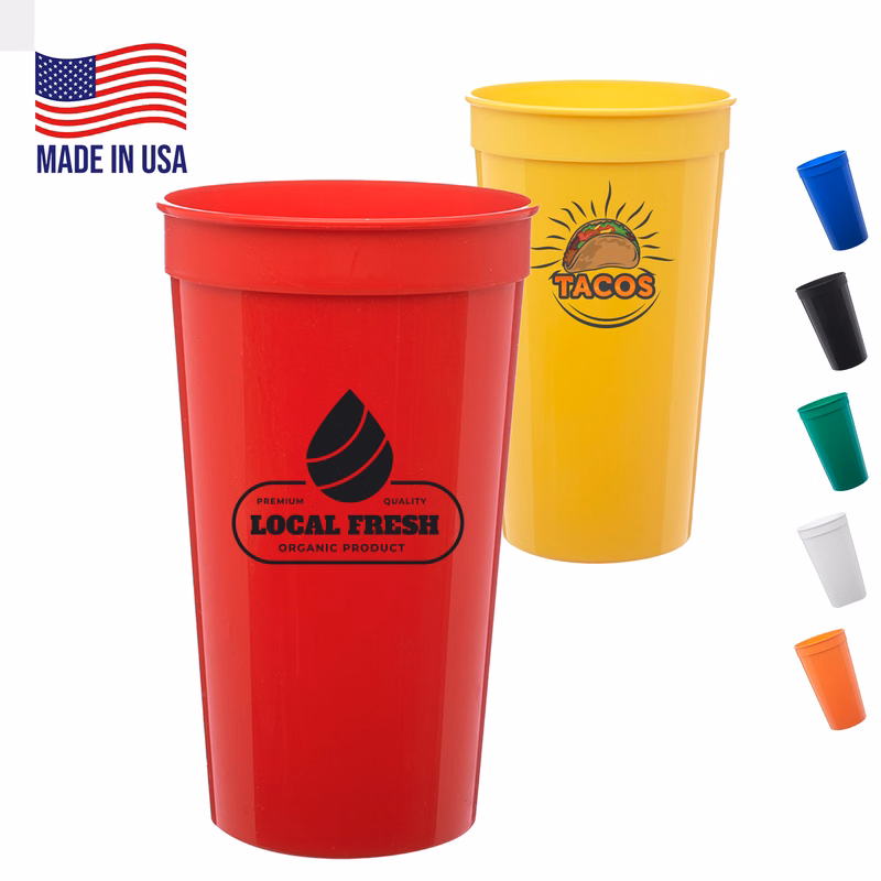 32 oz. USA Made Large Stadium Cup w/ Custom Imprint