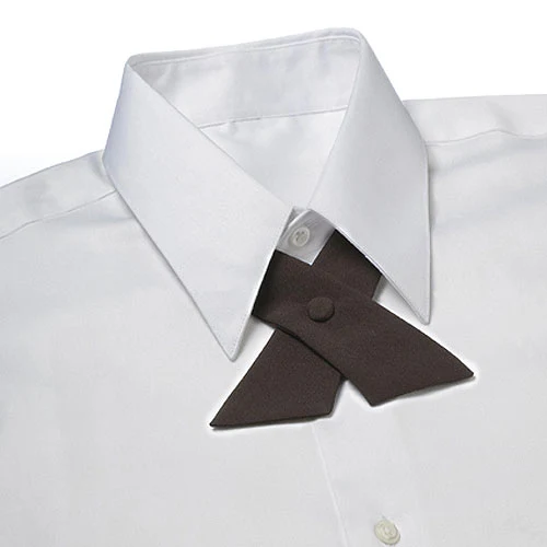 Brown Poplin Uniform Crossover Tie 1