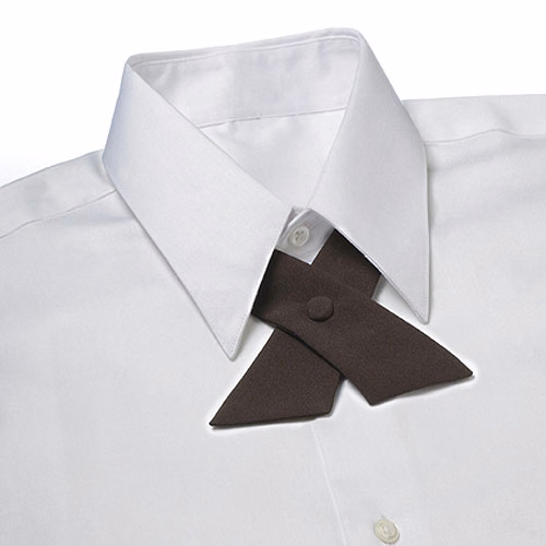 Brown Poplin Uniform Crossover Tie