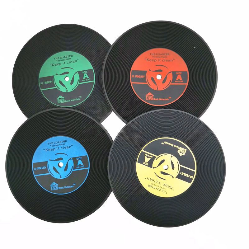Vintage Vinyl Record Coasters Coffee Cup Mat