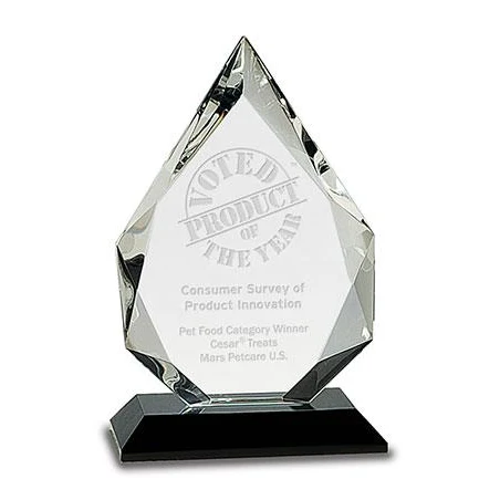 Crystal: 8", Diamond, Clear, Multi bevel, 8x2" Bla 1
