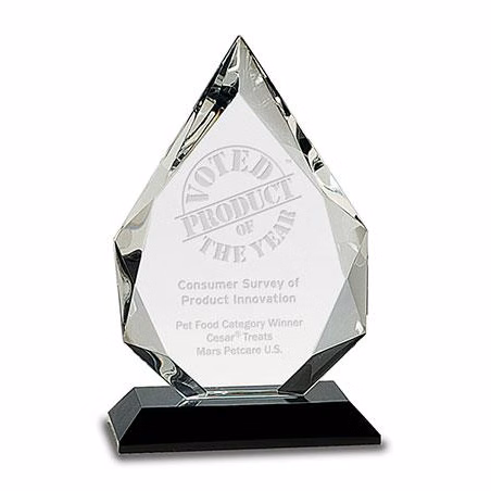 Crystal: 8", Diamond, Clear, Multi bevel, 8x2" Bla