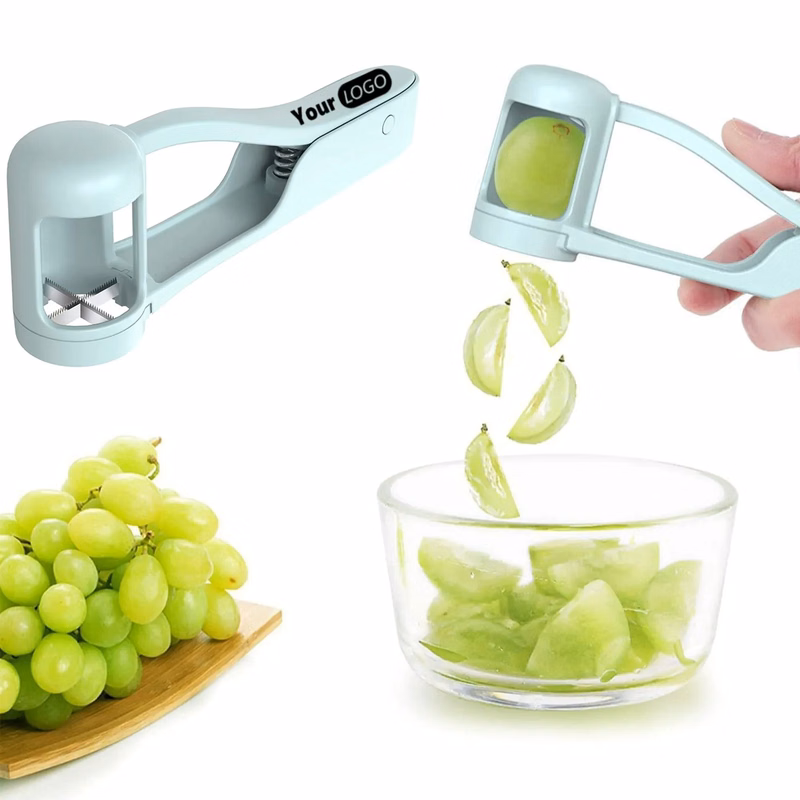 Quick Cut Grape Slicer With Ergonomic Handle Serrated Blades