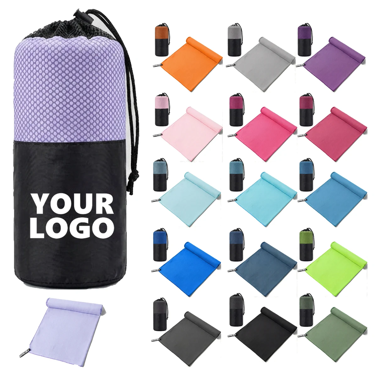 Large Microfiber Beach Towel With Carry Pouch 1