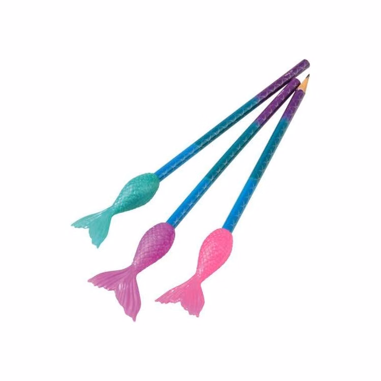 Mermaid Tail Pencil Toppers Assorted 6 Pack