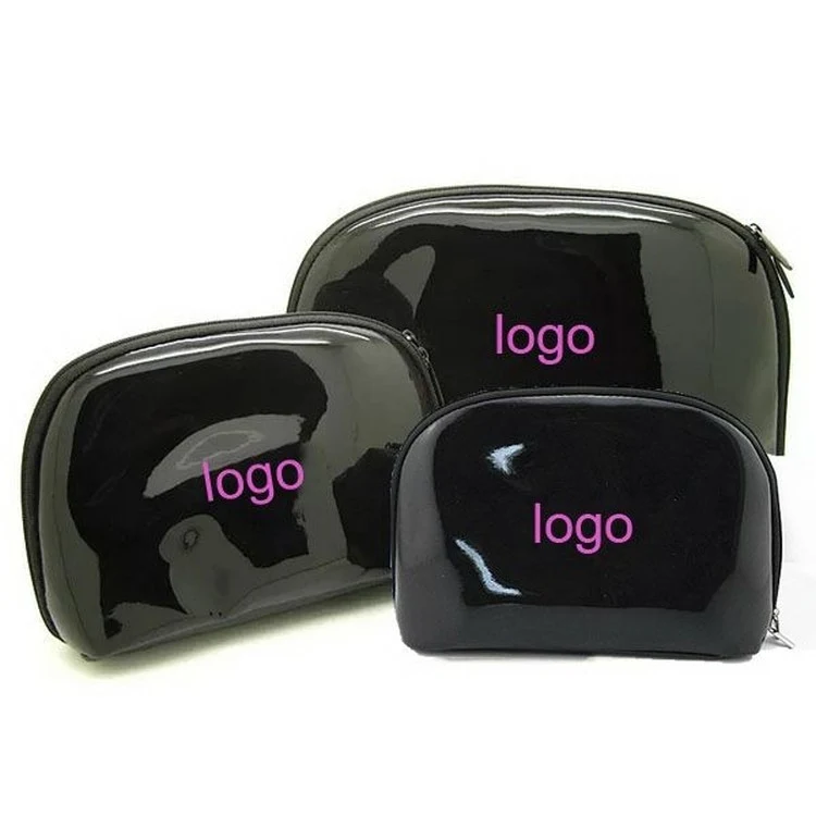 Mini Black PU Cosmetic Bag/ Makeup Pouch/ Handbag/ Clutch Purse 1