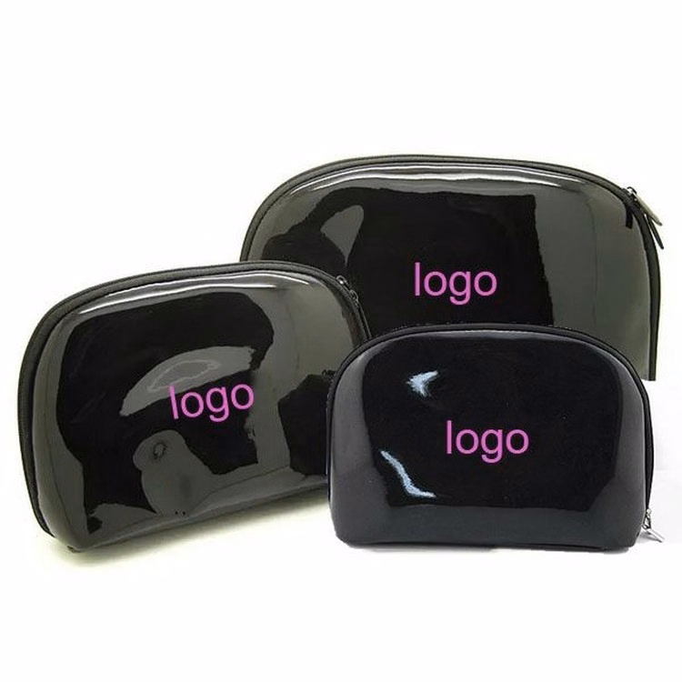 Mini Black PU Cosmetic Bag/ Makeup Pouch/ Handbag/ Clutch Purse