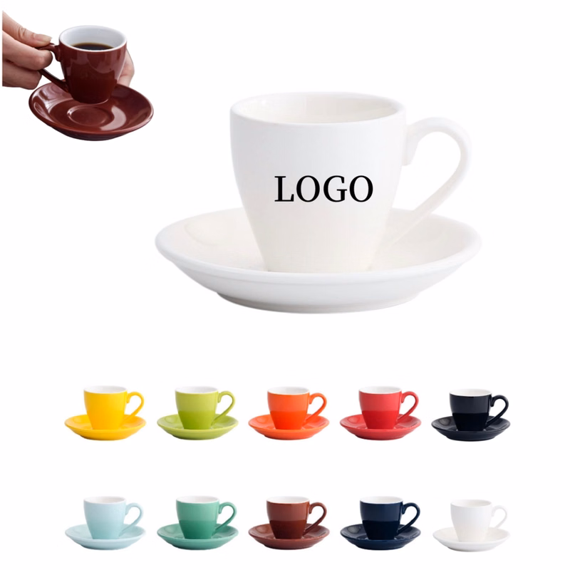 2.7 Oz Ceramic Espresso Cups and Saucer