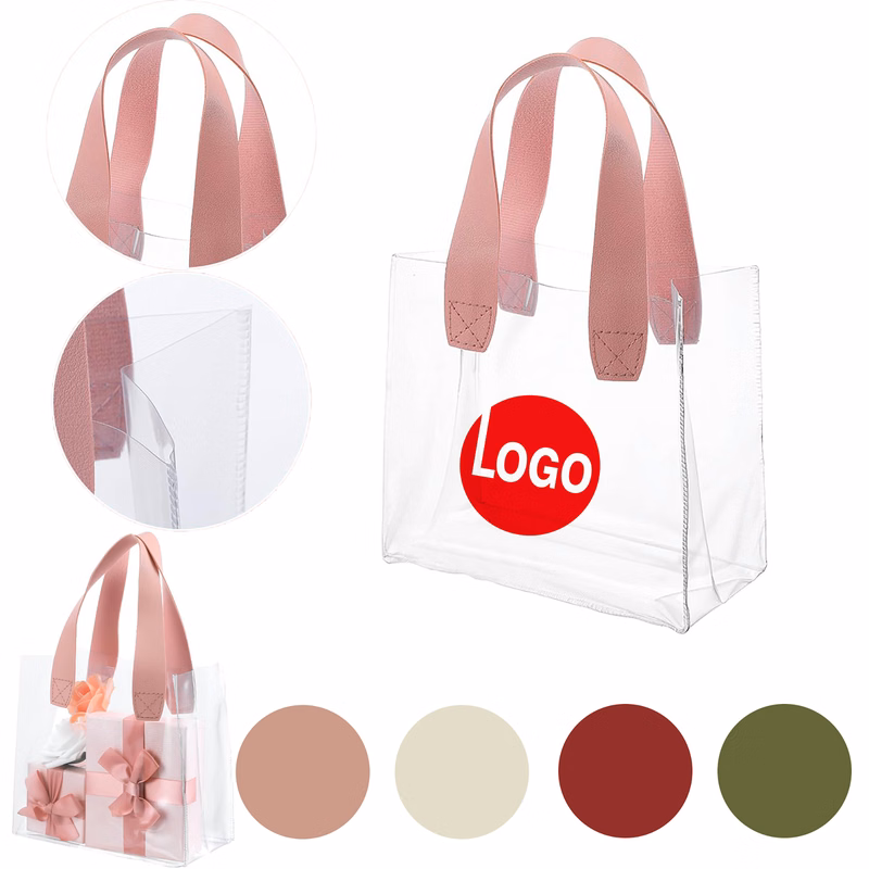 Transparent PVC Tote Bag with PU Handles