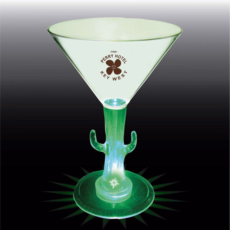 7oz Light Up Novelty Stem Plastic Martini Glass