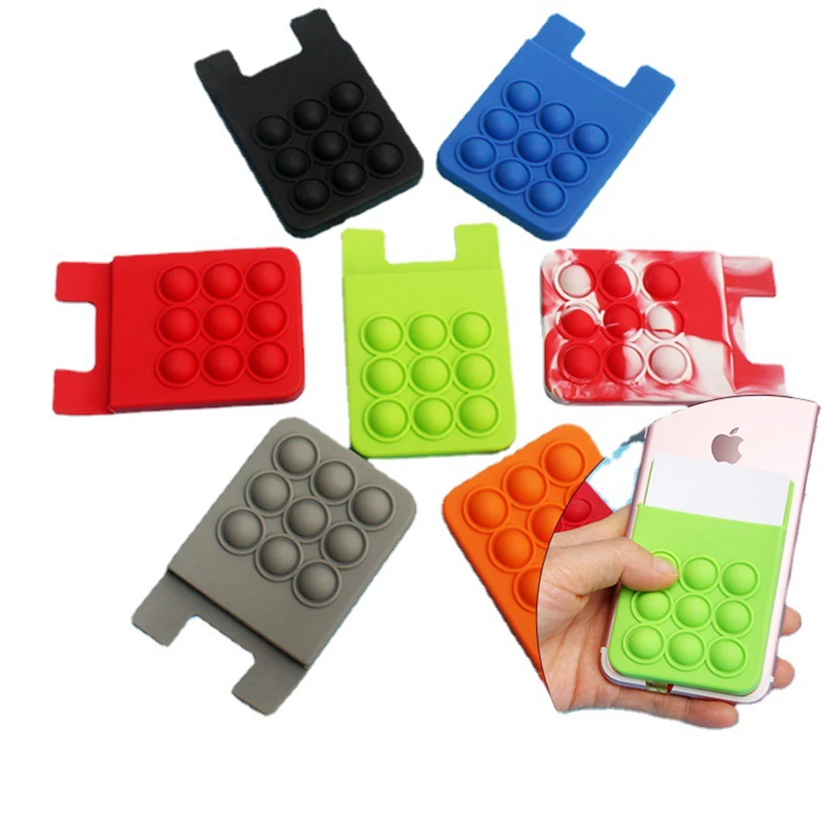 Silicone Push Pop Bubble Phone Card Wallet 1