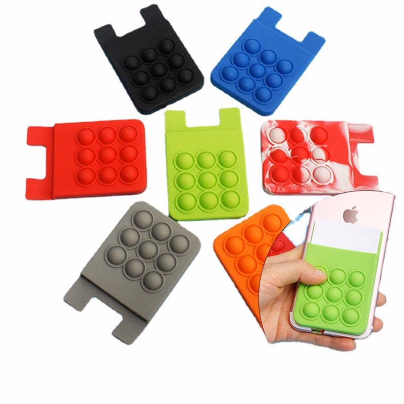 Silicone Push Pop Bubble Phone Card Wallet