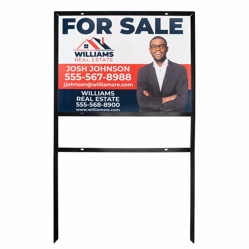 18" x 24" Metal Yard Sign & Frame Set - Full Color Imprint