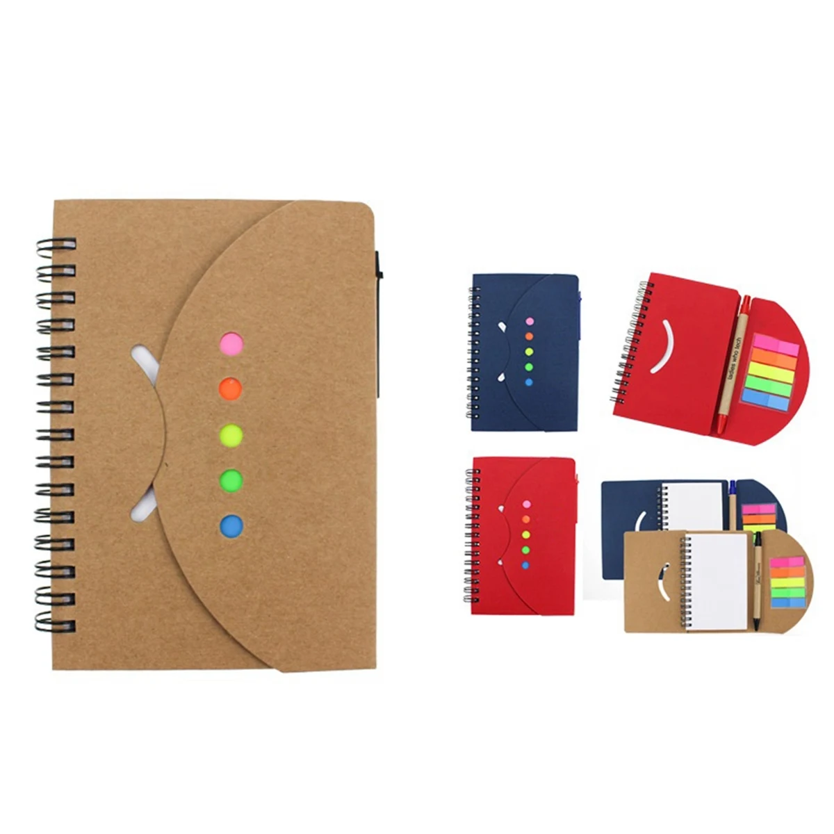 Kraft Paper Cover Notebook with Pen Sticker 1
