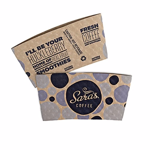 Small Kraft Hot Cup Sleeves - Flexographic printed