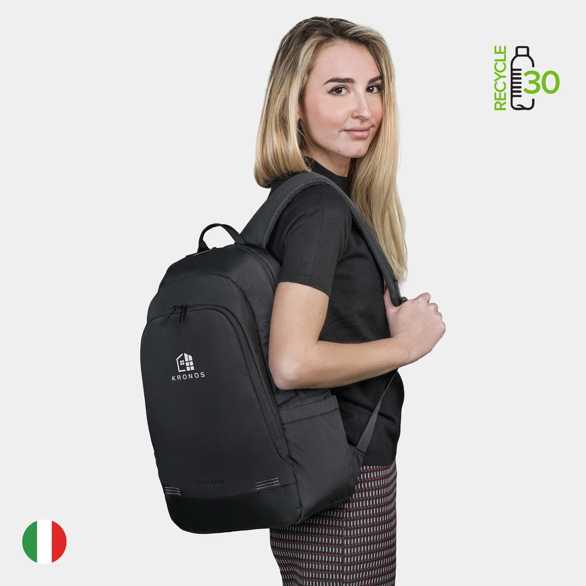 Tucano - Italy Recycled Forte 16" Tech Backpack (11" x 17.7" x 5.1") 1