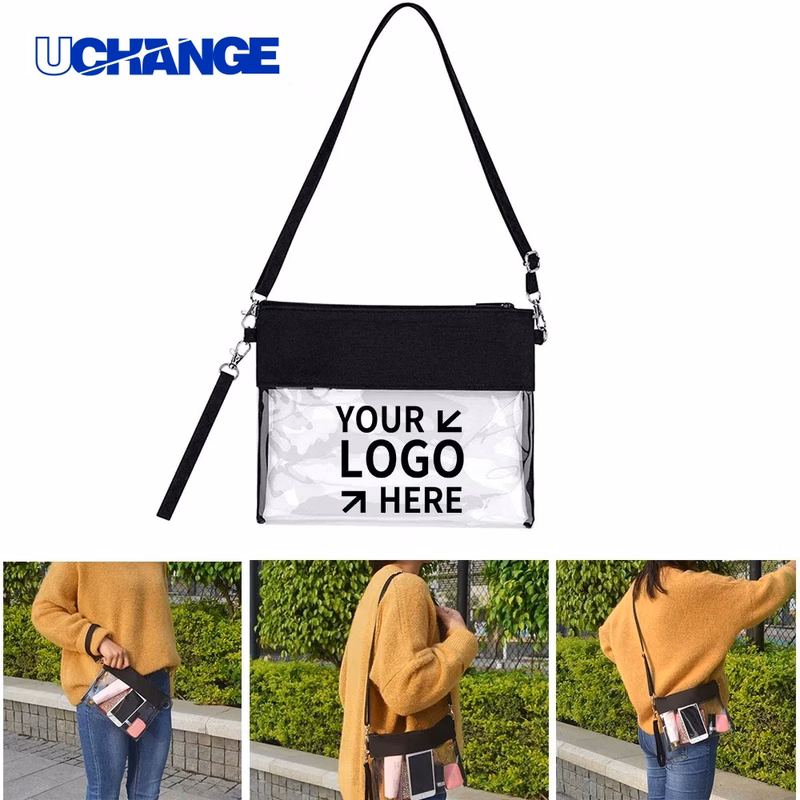 Clear PVC Messenger Crossbody Handbag Transparent Carry