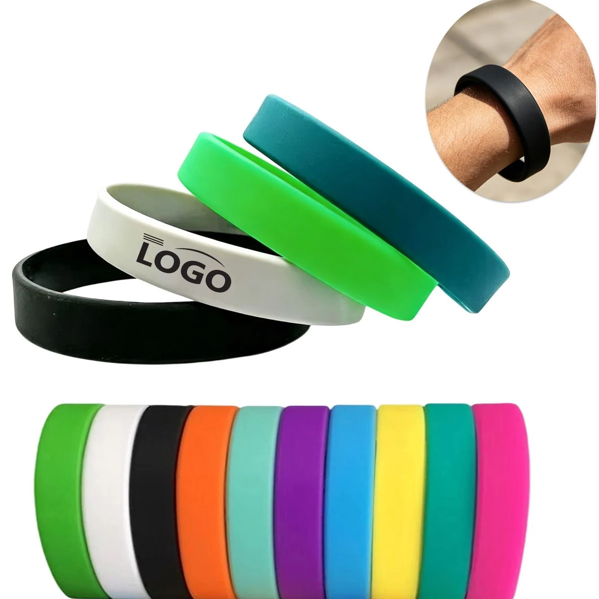 8 "Silicone Wristband Bracelet 1