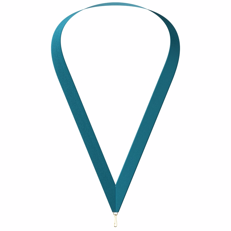 7/8" x 34" Grosgrain Teal Neckband w/ Quick Clip