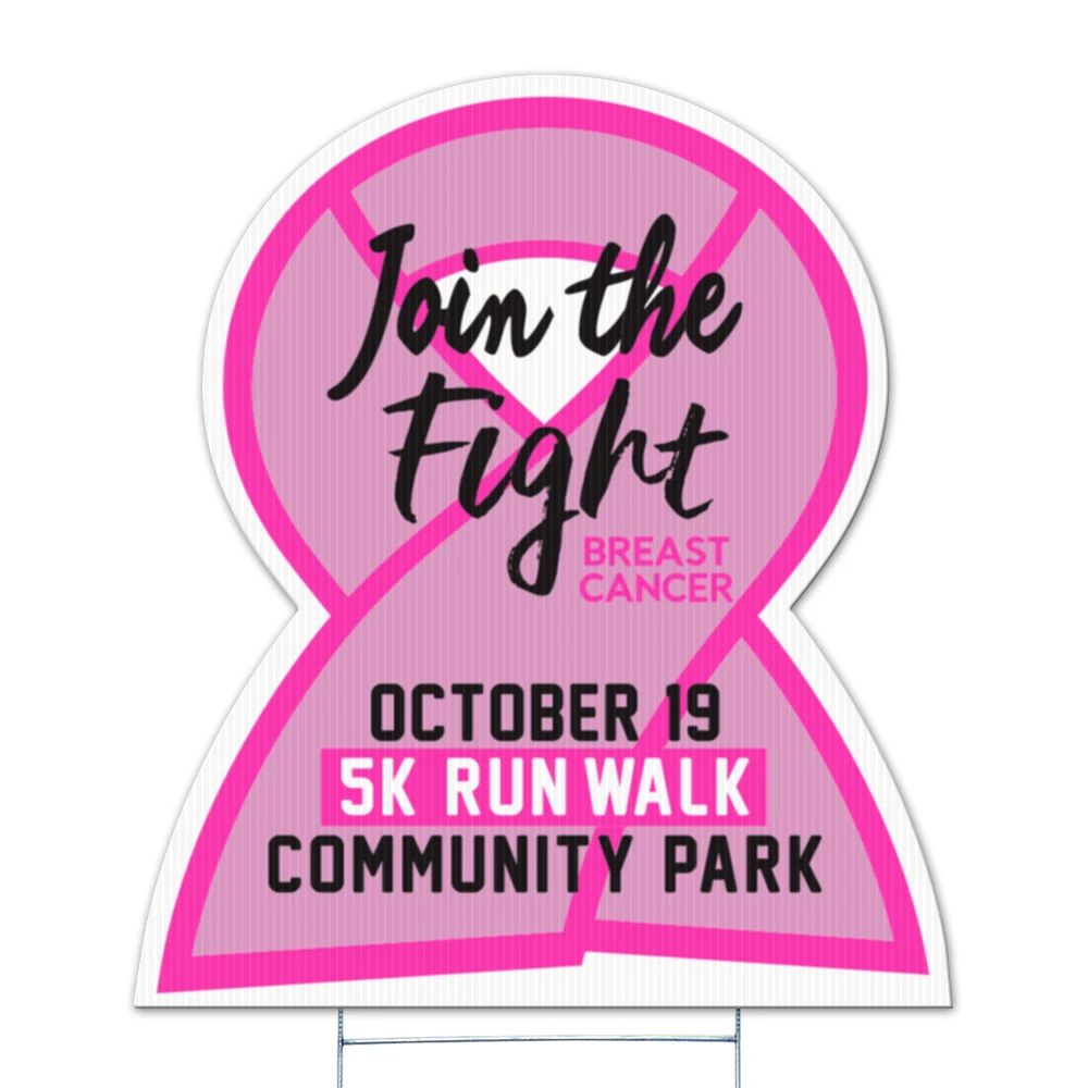Awareness Ribbon Yard Sign, Screen Printed 1