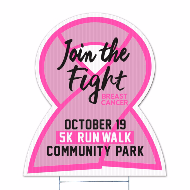 Awareness Ribbon Yard Sign, Screen Printed