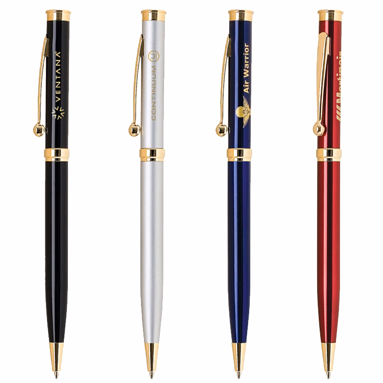 Slim Twist Action Brass Ballpoint Pen