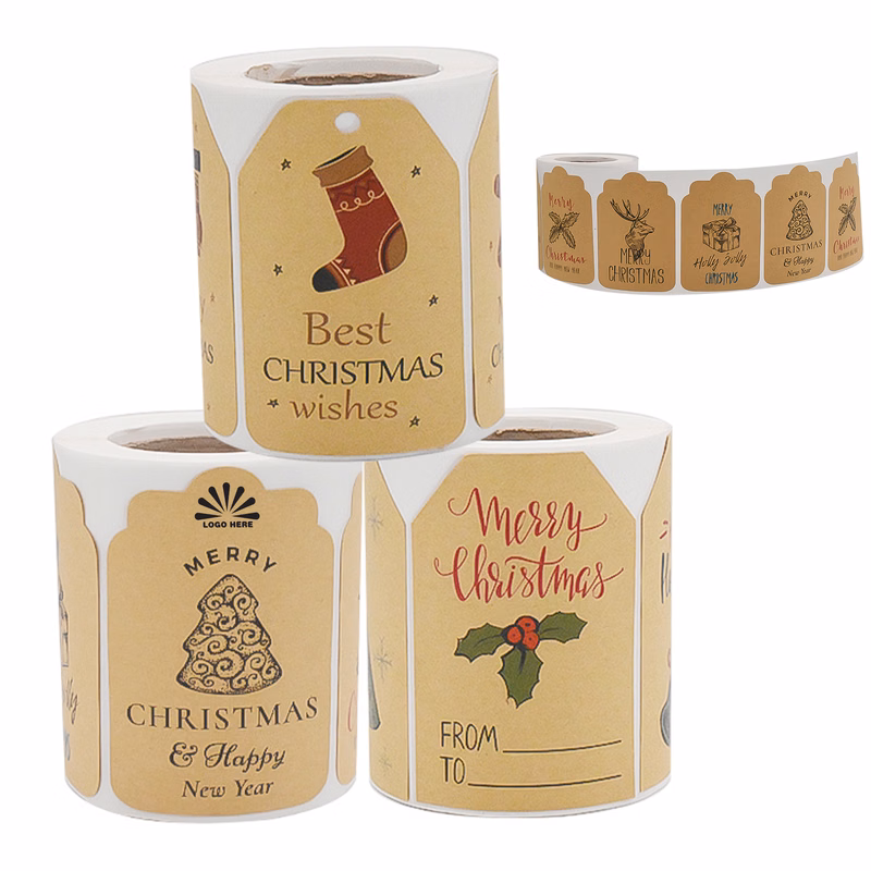 300pcs Custom Christmas Sticker Roll for Festive Decorations