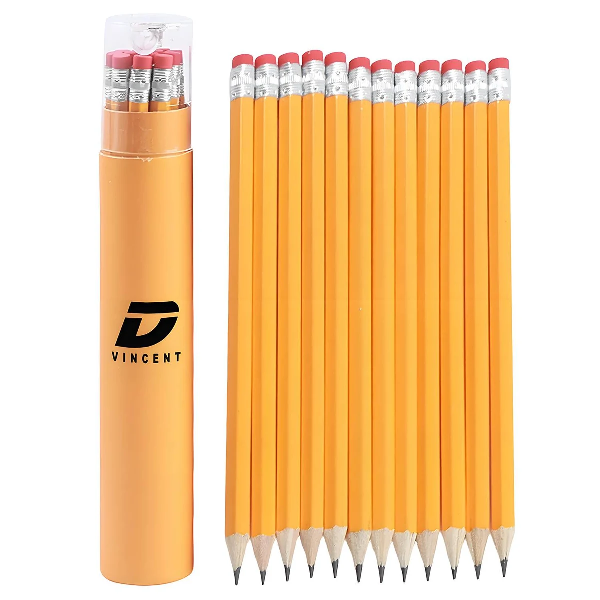 12-Piece Wooden Pencil Set with Eraser 1