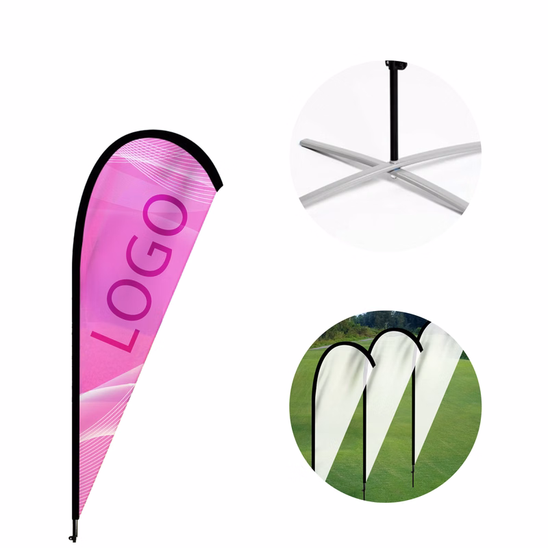 MOQ 10 PCS Visible Drop Shaped Water Filled Flag
