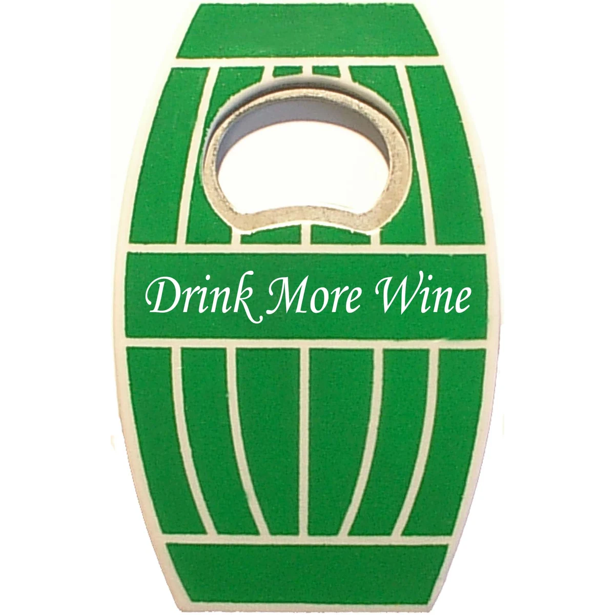 Jumbo size oak barrel shape magnetic bottle opener 1