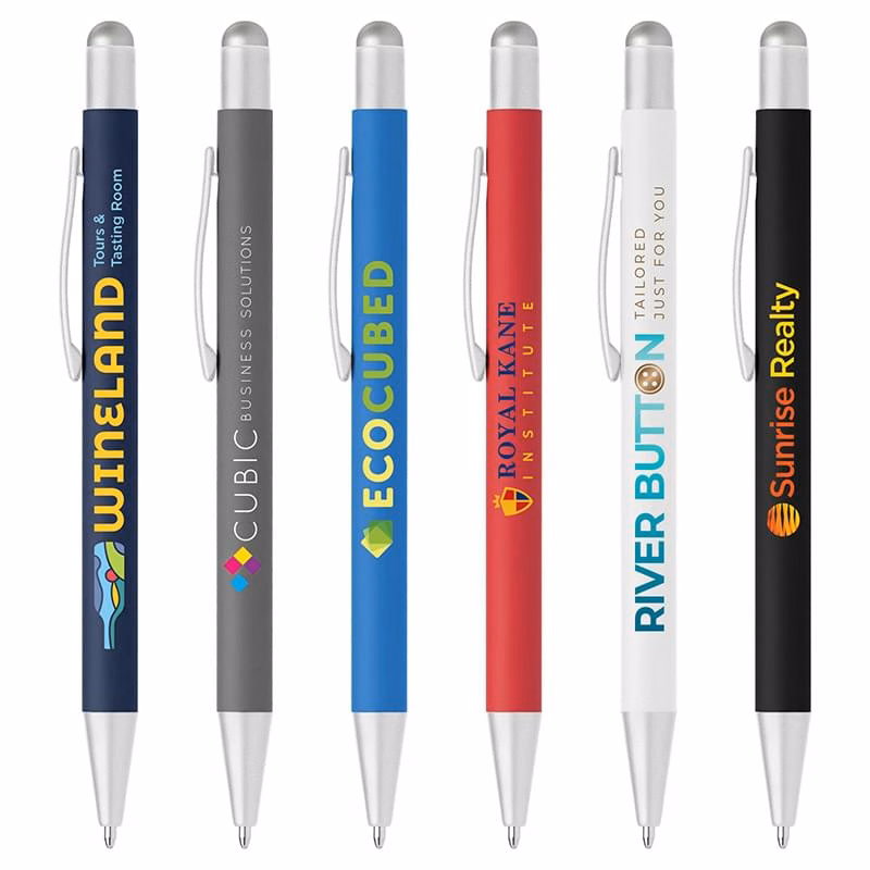 Bold Softy Satin with Stylus - Full Color Metal Pen
