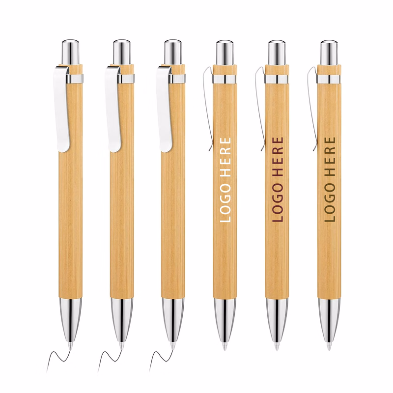 Bamboo Retractable Ballpoint Pen
