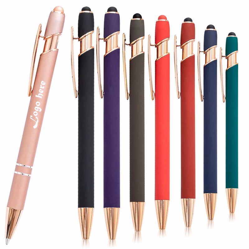 Rose Gold Ballpoint Pen with Stylus Tip