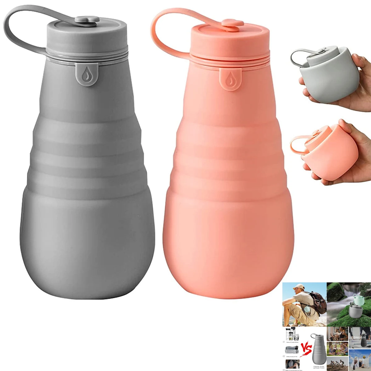 Silicone Foldable Water Bottle Camping Cup 1