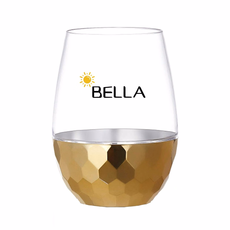 10 ounce rocks glass with gold bottom
