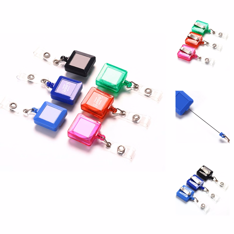 Square Retractable Badge Reel Holder