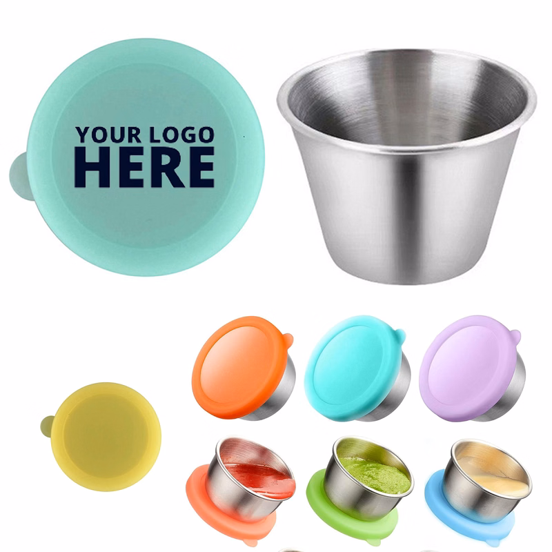 1.7 OZ Satinless Steel Sauce Cup With Lid